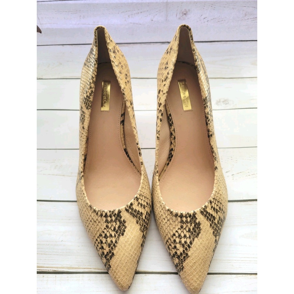 Louise et Cie Womens Elegant Snake Print Pointed Toe Pumps Size 10